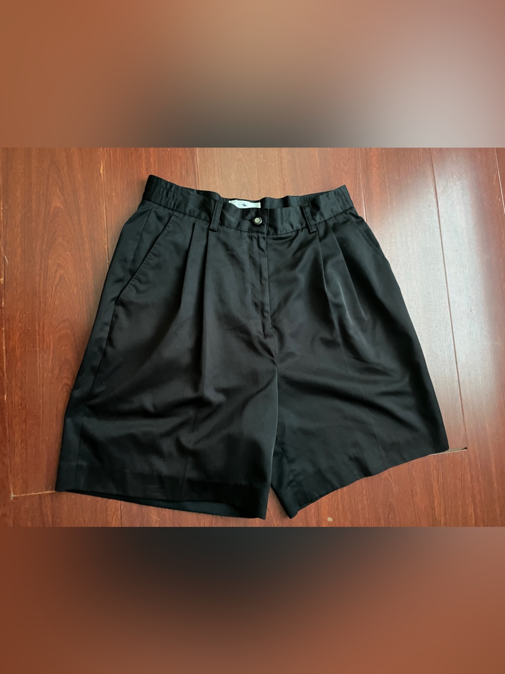 Antigua Black Pleated Chino Shorts